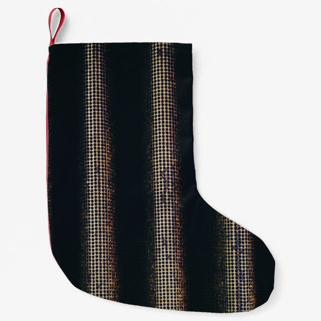 Meia De Natal Pequena Têxteis de cinza e preto (Frente)