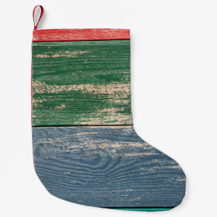 Meia De Natal Pequena Textura da superfície colorido de madeira como fun