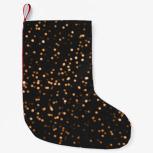 Meia De Natal Pequena Textura em ouro de fundo brilhante