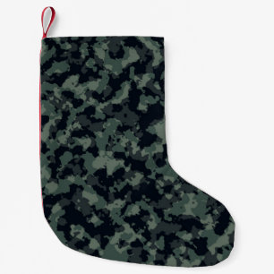 Meia De Natal Pequena Textura militar de Camouflage