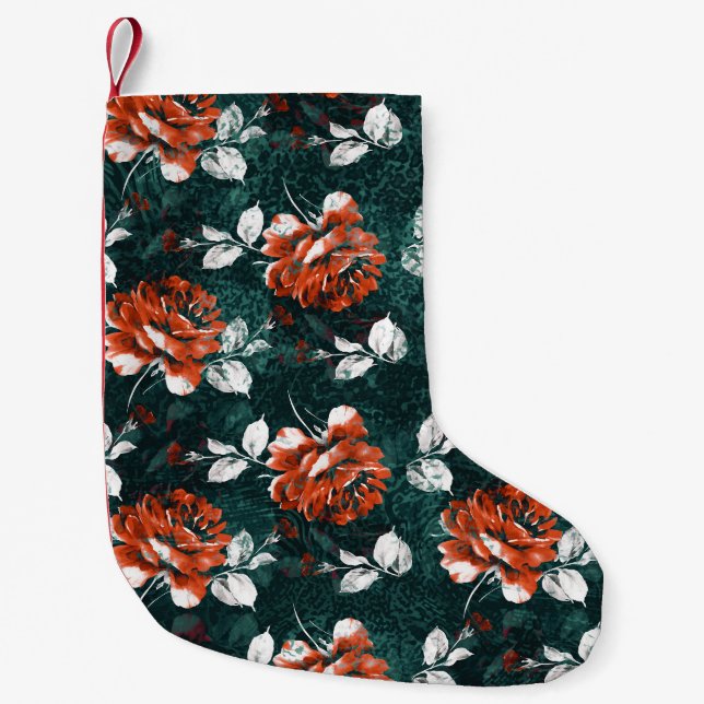 Meia De Natal Pequena Textura Subbatida Suja Multicolor (Frente)