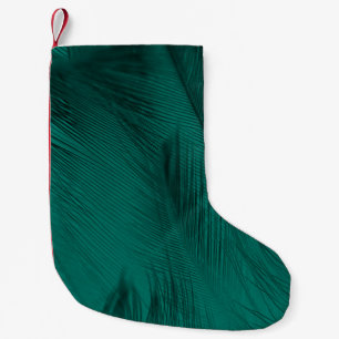 Meia De Natal Pequena Textura verde escura da pena de vindima