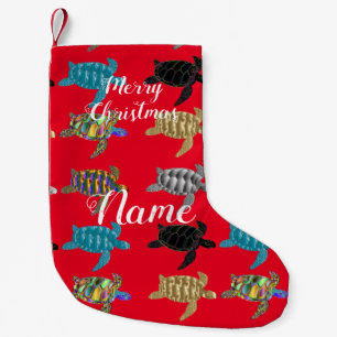 Meia De Natal Pequena Thunder_Cove de tartarugas marítimas multicolorid