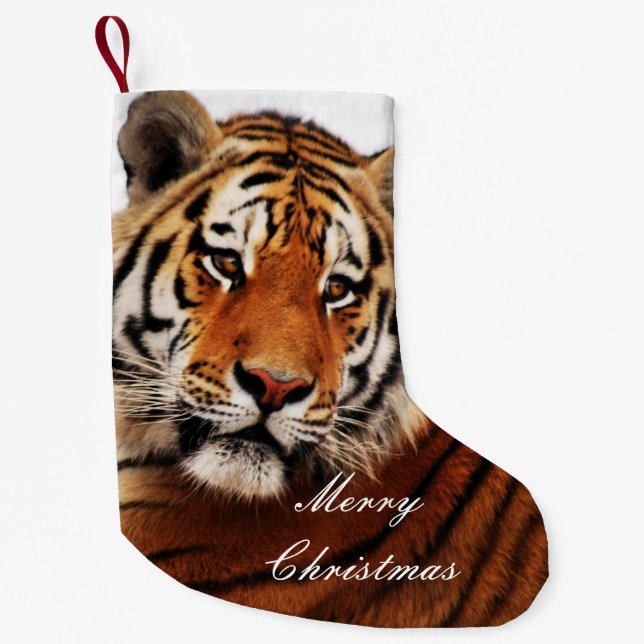 Meia De Natal Pequena Tiger glance sideways (Frente)