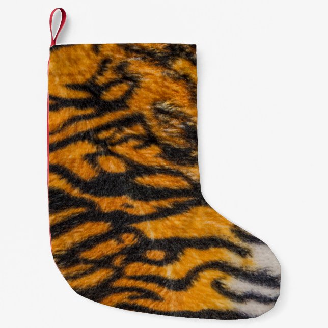 Meia De Natal Pequena Tiger patterned backgroundabstract, animal, asia,  (Frente)