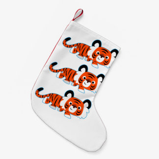 Meia De Natal Pequena Tigre de Cartoon Bonito na Parada da Carruagem