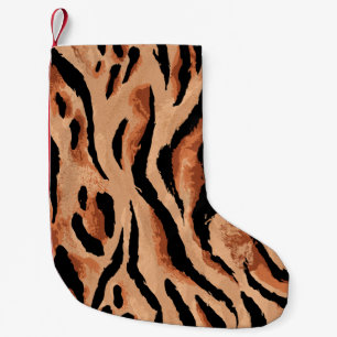 Meia De Natal Pequena tigre sem costura, padrão de pele leopardo