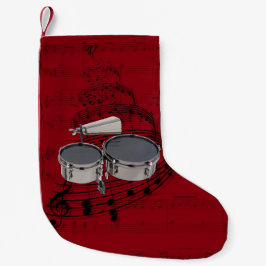 Meia De Natal Pequena Timbales de marcha com a meia da música do cowbell