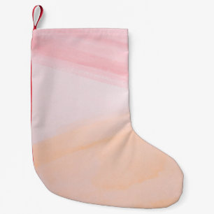 Meia De Natal Pequena Tintas cor-de-rosa e laranja