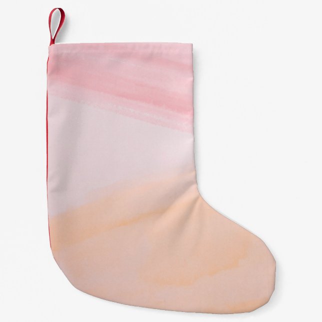 Meia De Natal Pequena Tintas cor-de-rosa e laranja (Frente)