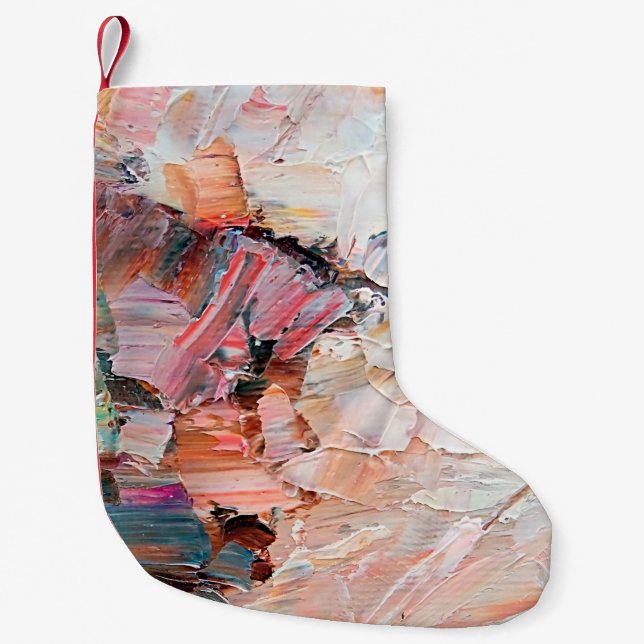 Meia De Natal Pequena Tintas e alivios de óleo pastoso, gravadas e expre (Frente)