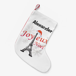 Meia De Natal Pequena Torre Joyeux Noel Eiffel