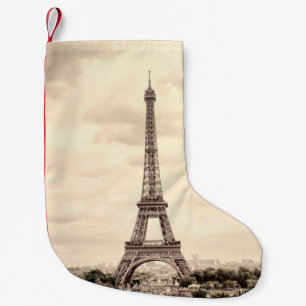 Meia De Natal Pequena Torre Panorama Eiffel em Paris. França. Vintage vi