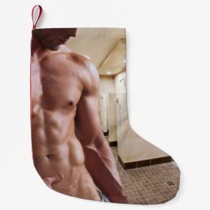 Meia De Natal Pequena Torso masculino musculoso sem camisa de SlipperyJo