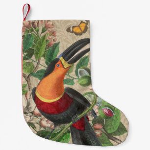 Meia De Natal Pequena Toucan Jungle Tropical Bird Beauful Antiguidade