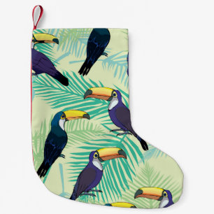 Meia De Natal Pequena Toucan Vintage, Ilustração Colorida.