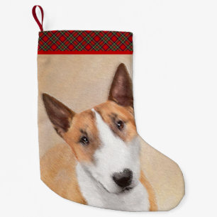 Meia De Natal Pequena Touro Miniatura - Pintura Terrier - Bonito Origina