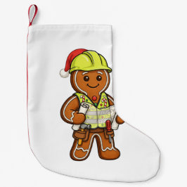 Meia De Natal Pequena Trabalhador da Construção de Pão de Mel Natal 2026