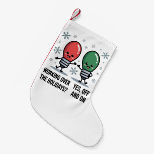 Meia De Natal Pequena Trabalhando Durante as Festas de Natal Piada Engra