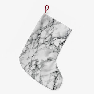 Meia De Natal Pequena Trendy White Marble Stone