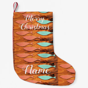Meia De Natal Pequena Três padrões de peixe Thunder_Cove