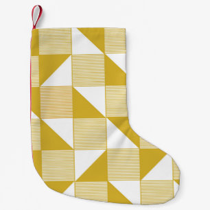 Meia De Natal Pequena Triângulos Amarelos: Padrão Linear Invisível.