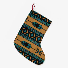 Meia De Natal Pequena Tribal Aztec Padrão no Sudoeste do Natal