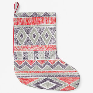 Meia De Natal Pequena Tribal Strike Étnico: Vintage artesanal