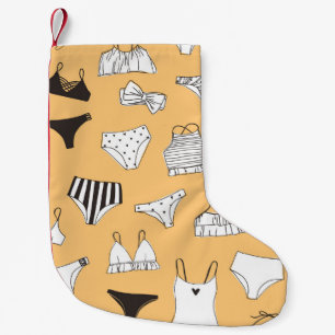 Meia De Natal Pequena Tropical Bikini: Padrão de Verão Desenhado à Mão