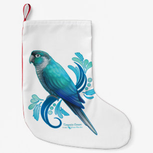 Meia De Natal Pequena Turquesa