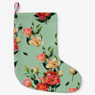 Meia De Natal Pequena Um padrão floral constante no estilo vitoriano. B