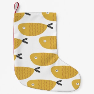 Meia De Natal Pequena Um padrão infantil perfeito com peixes engraçado