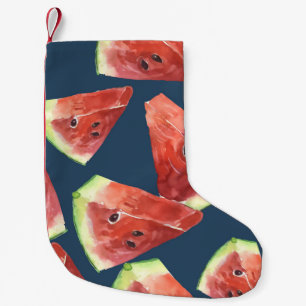 Meia De Natal Pequena Um padrão perfeito. Fatias de melancia de aquarela