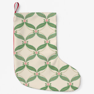 Meia De Natal Pequena Um padrão simples. Grade de folhas e flores