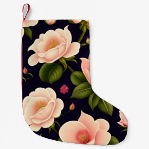 Meia De Natal Pequena Um padrão uniforme com rosas cor-de-rosa sobre um