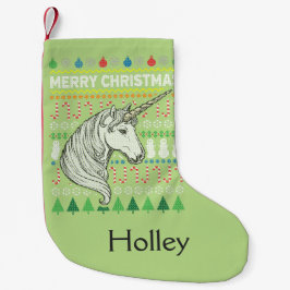 Meia De Natal Pequena Unicorn Ugly Christmas Sweater