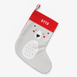 Meia De Natal Pequena Urso polar giro e engraçado personalizado infantil