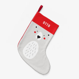 Meia De Natal Pequena Urso polar giro e engraçado personalizado infantil