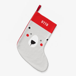 Meia De Natal Pequena Urso polar giro e engraçado personalizado infantil