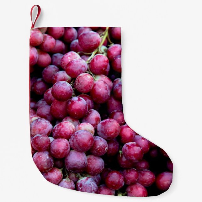 Meia De Natal Pequena Uvas de vinho tinto (Frente)