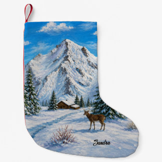 Meia De Natal Pequena Vale da Montanha Nevada