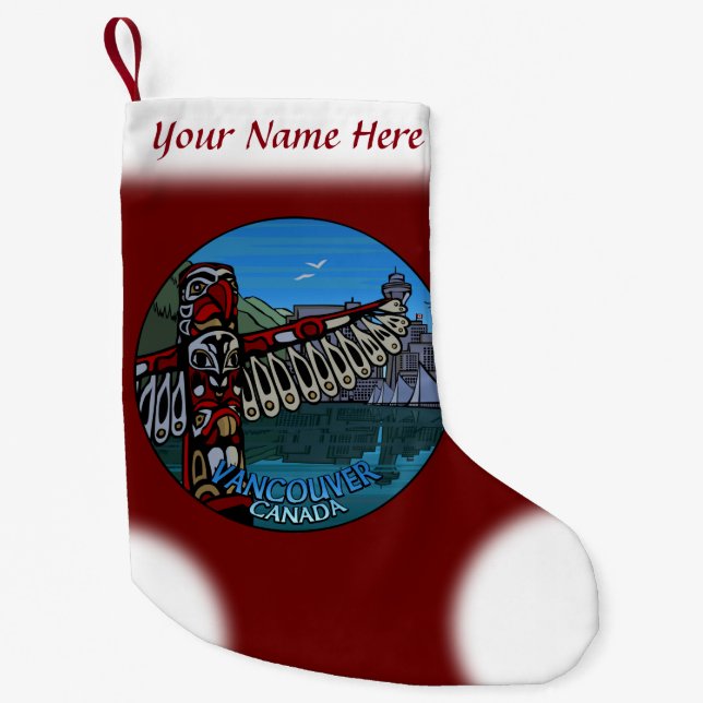 Meia De Natal Pequena Vancouver Stoking Vancouver Christmas Stocks (Frente)