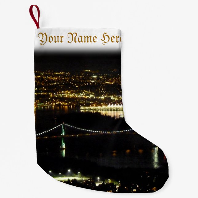 Meia De Natal Pequena Vancouver Stoking Vancouver Christmas Stocks (Frente)
