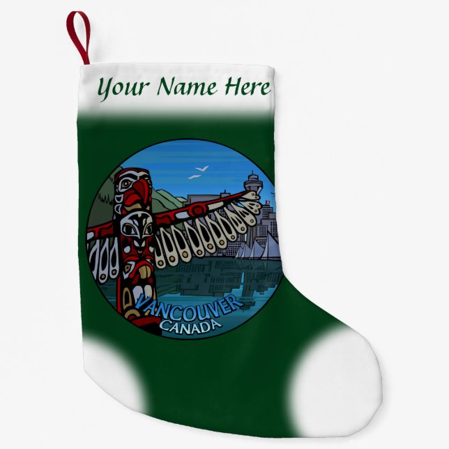 Meia De Natal Pequena Vancouver Stoking Vancouver Christmas Stocks (Frente)
