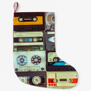 Meia De Natal Pequena Várias cassetes de áudio vintage