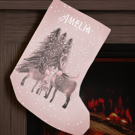 Meia De Natal Pequena Veado de Natal Personalizado