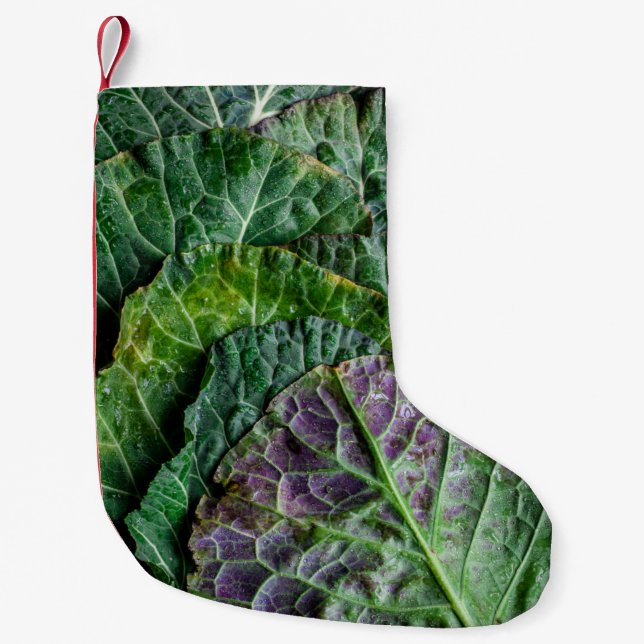 Meia De Natal Pequena Vegetal verde (Frente)
