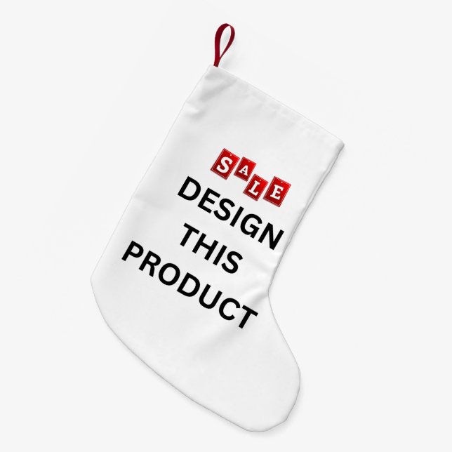 Meia De Natal Pequena VENDA! Escória Pequena - Poli Esmagado - 2 Lados (Frente (Pendurada))