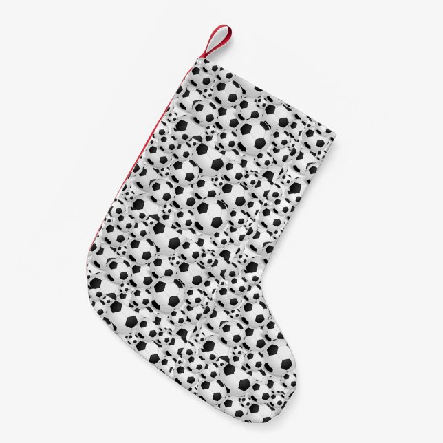 Meia De Natal Pequena Ventilador da esfera do futebol (Frente (Pendurada))