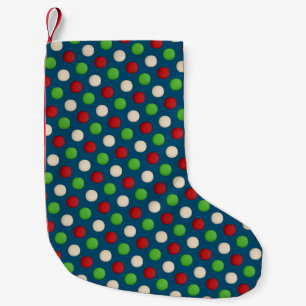 Meia De Natal Pequena Vermelho Verde Branco Bolinha